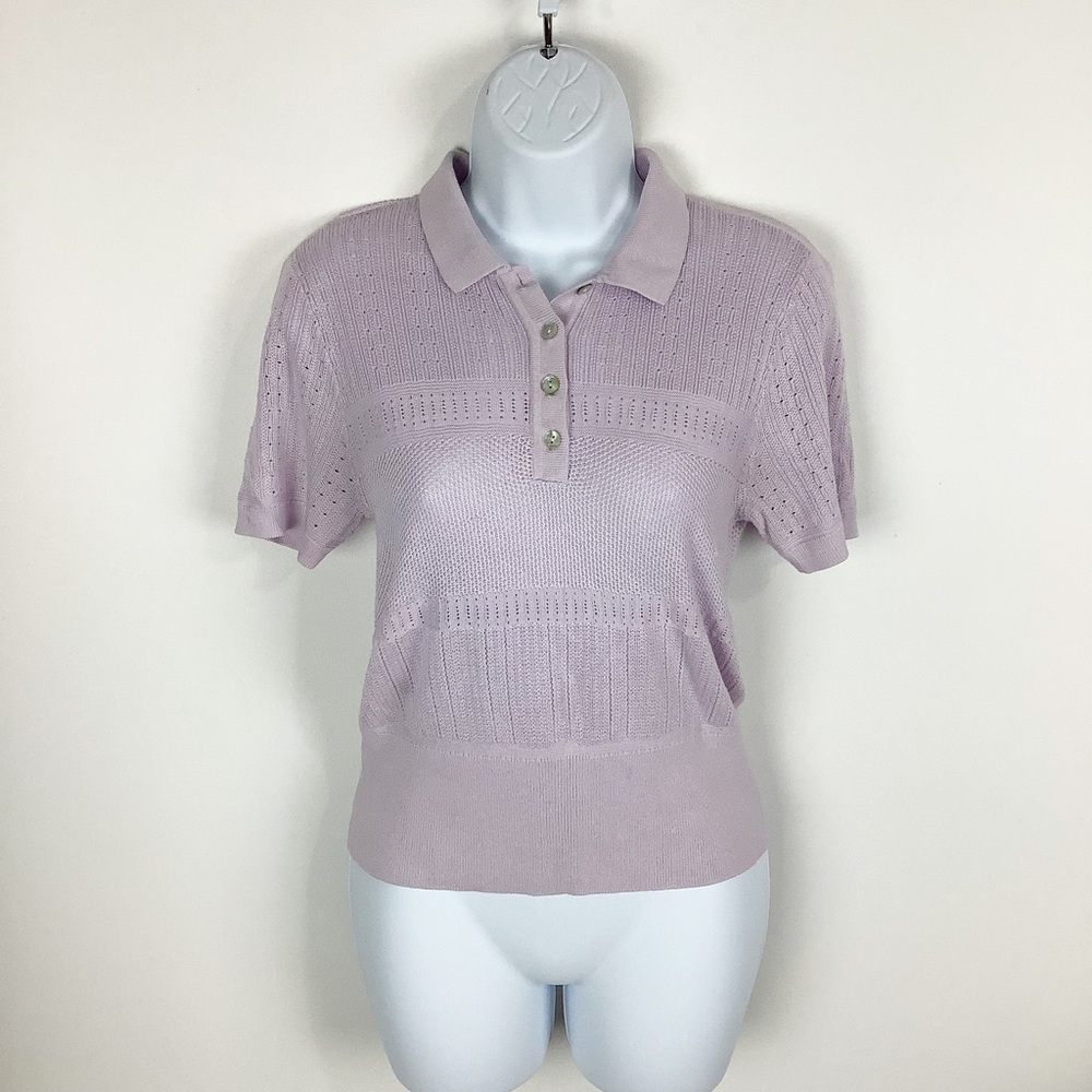 A New Day Short Sleeve Knit Polo Sweater Top